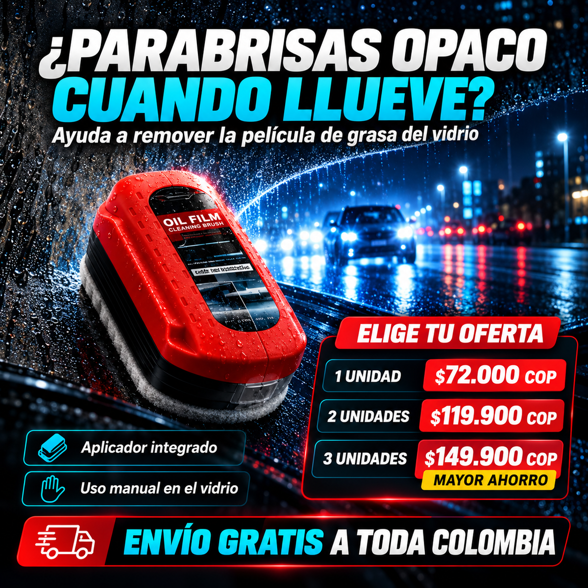 Cepillo limpieza pelicula para Carro
